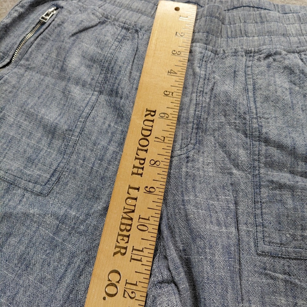 Violets & Roses Women Cropped Linen Pants Size 10/30 Blue Lagernook Coastal - Picture 4 of 11